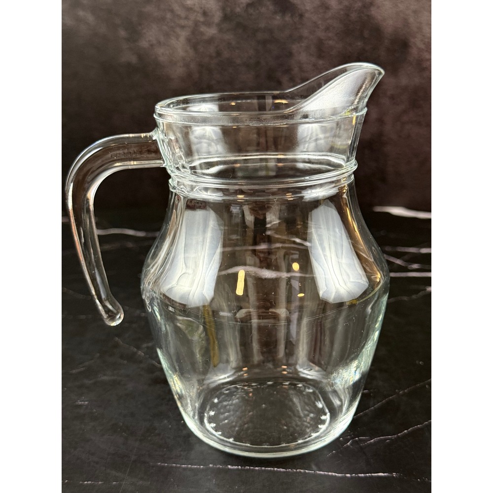 VTG 1970s Arcoroc France Small Glass Serving Jug 5 3/4in MINT!